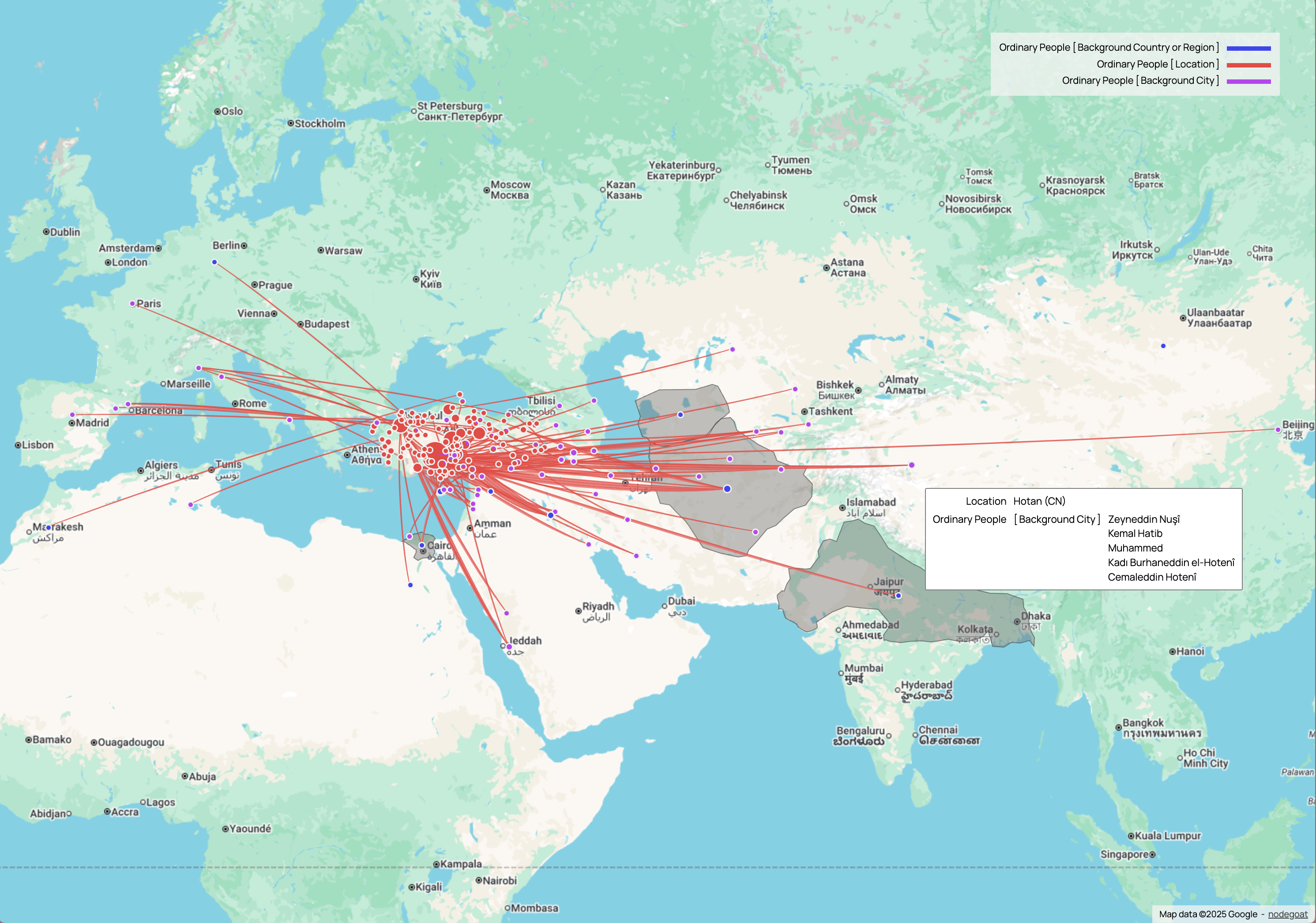 Connections from Anatolia to other regions