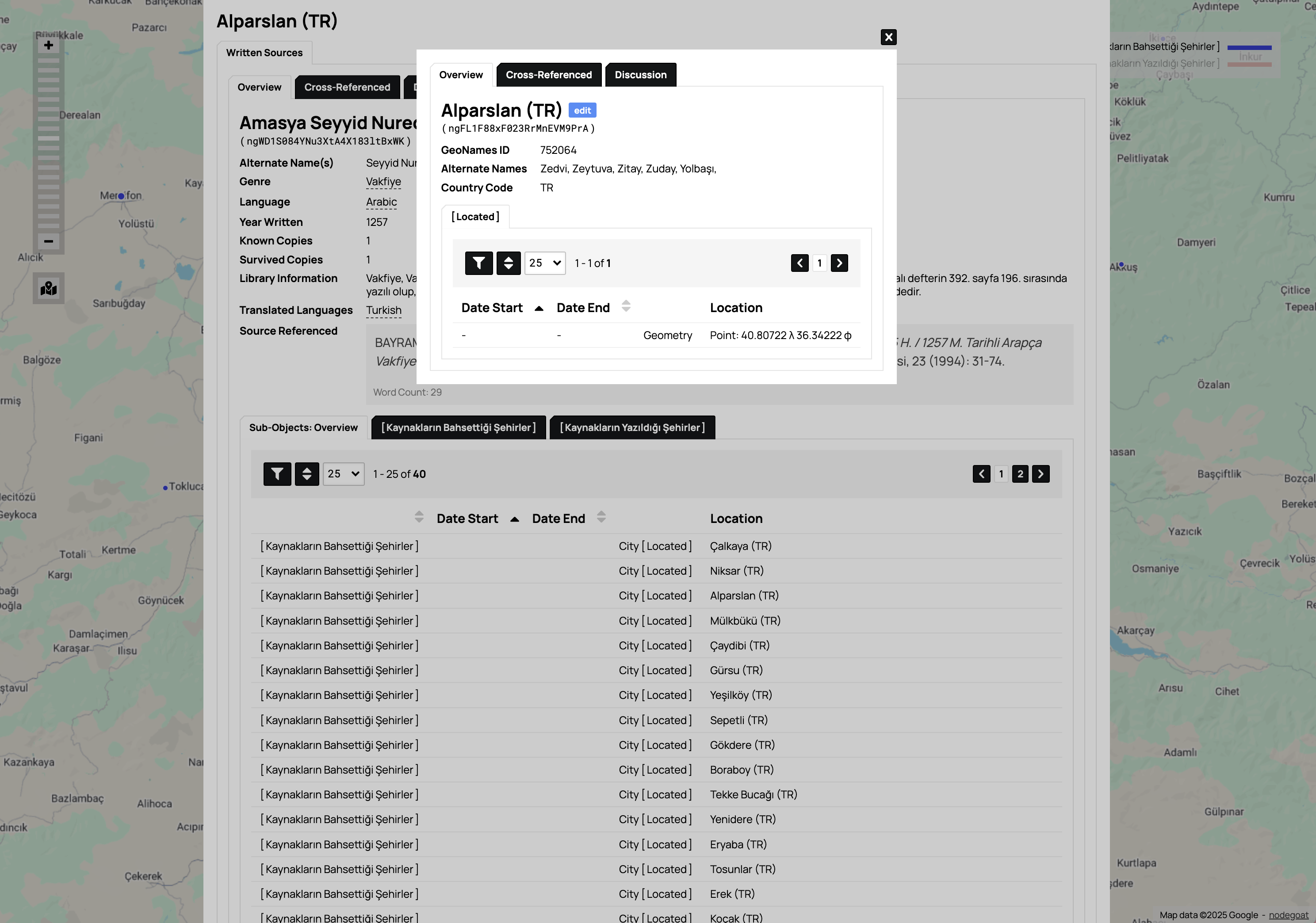 GIS Database Interface for Alparslan