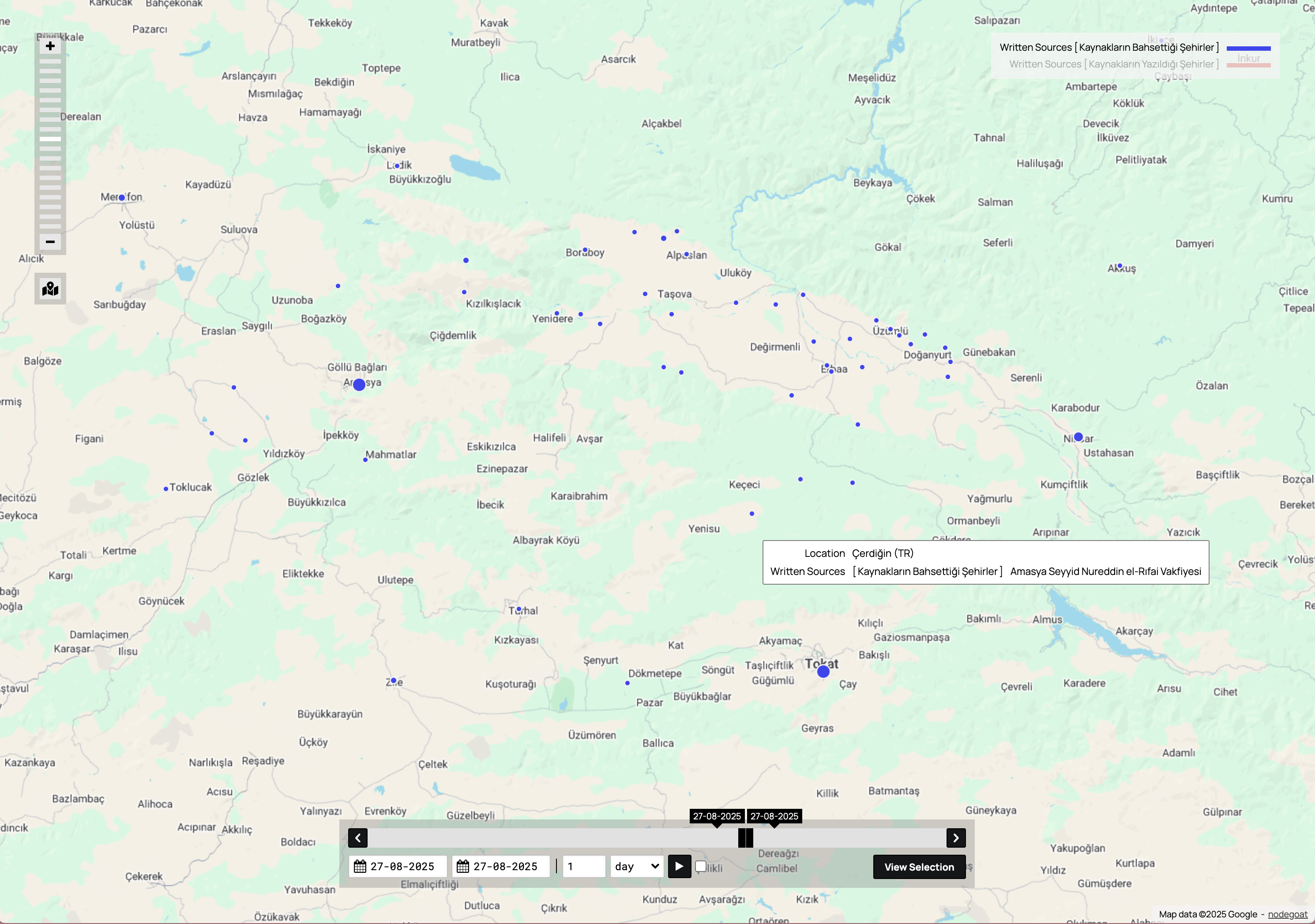 GIS Çerdiğin Timeline Interface